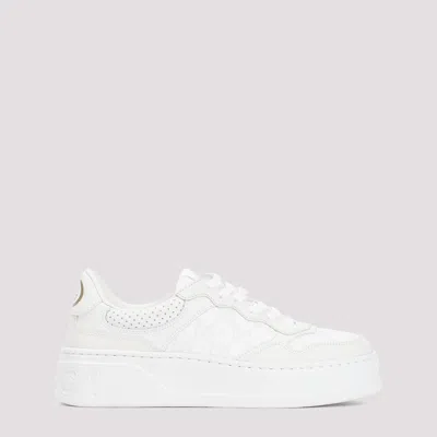 Shop Gucci White Gg Textile Supreme Chunky B Sneakers In Nude & Neutrals