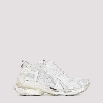 Shop Balenciaga White Runner Polyurethane Sneakers