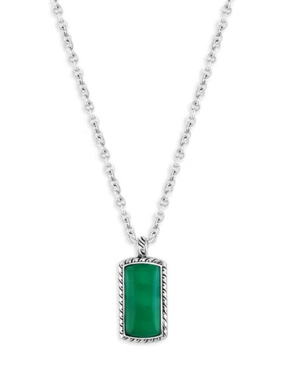 Effy Men's Sterling Silver & Chalcedony Pendant Necklace In Silver