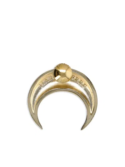 Shop Marine Serre Moon Earring Woman Gold  In Tin