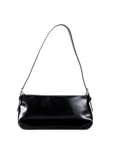 Shop By Far Women's Dulce Patent Leather Shoulder Bag In Black