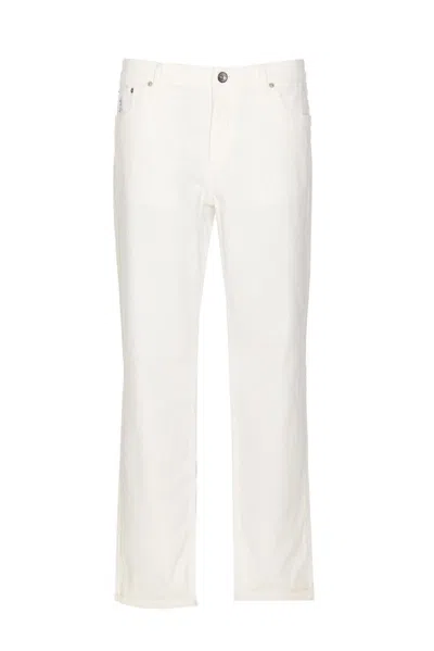 Shop Brunello Cucinelli Trousers In White