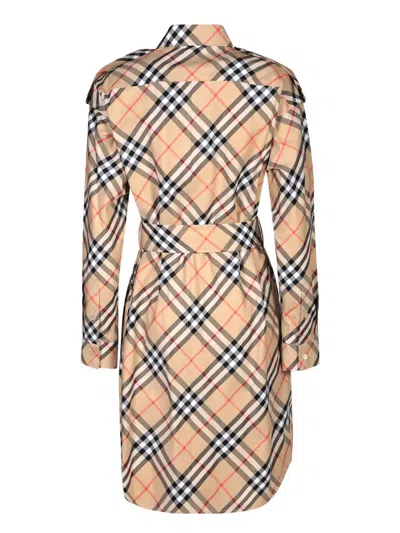 Shop Burberry Dresses In Beige