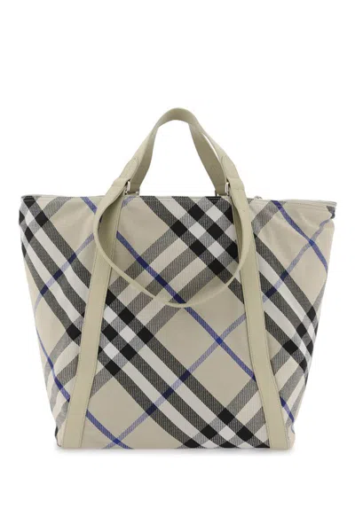 Shop Burberry Tote Bags In Beige