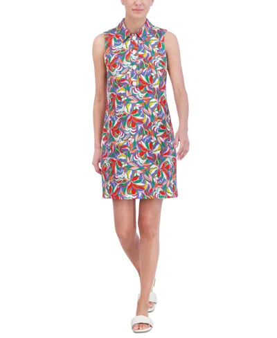 Shop Jessica Howard Women's Printed Textured Shift Dress In Multi