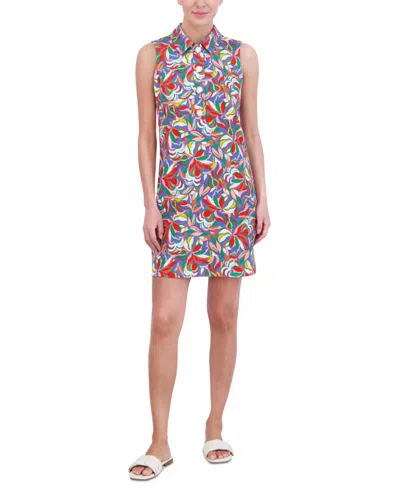 Shop Jessica Howard Women's Printed Textured Shift Dress In Multi