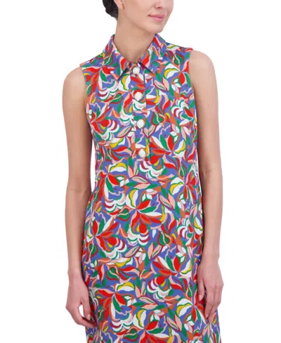 Shop Jessica Howard Women's Printed Textured Shift Dress In Multi