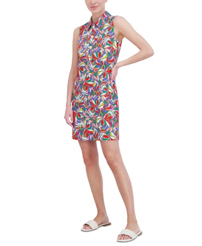 Shop Jessica Howard Women's Printed Textured Shift Dress In Multi