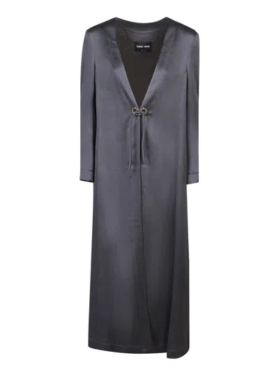 Shop Giorgio Armani Outerwear In Grey
