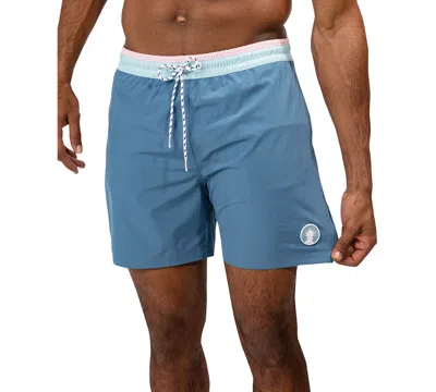 Shop Chubbies Men's The Gravel Roads Quick-dry 5-1/2" Swim Trunks With Boxer-brief Liner In Dusty Blue