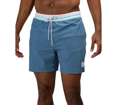 Shop Chubbies Men's The Gravel Roads Quick-dry 5-1/2" Swim Trunks With Boxer-brief Liner In Dusty Blue