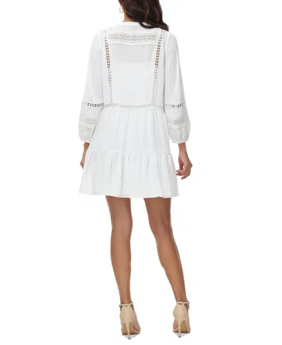 Shop Frye Women's Dahlia Lace-trim Babydoll Dress In Bright White
