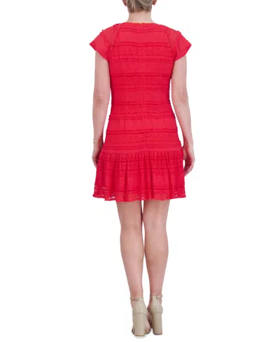 Shop Jessica Howard Women's Lace A-line Dress In Red