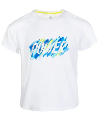 Shop Id Ideology Big Girls Power Flex Stretch Graphic T-shirt, Created For Macy's In Bright White