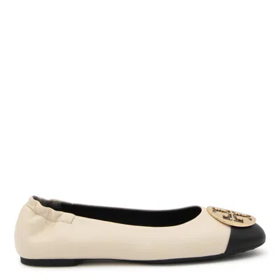 Shop Tory Burch Flat Shoes In New Cream/black/gold