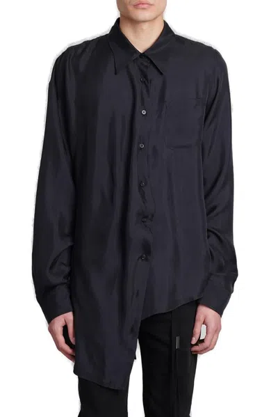 Shop Ann Demeulemeester Amatus Drop Shoulder Asymmetric Shirt In Black