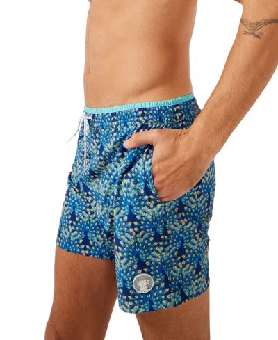 Shop Chubbies Men's The Fan Outs Quick-dry 5-1/2" Swim Trunks With Boxer-brief Liner In Navy