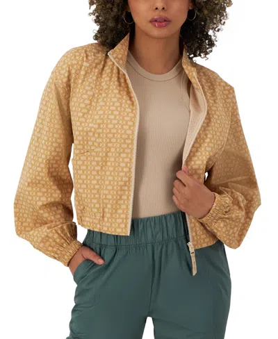 Shop Champion Women's Full-zip Printed Woven Jacket In Tantalizing Tan