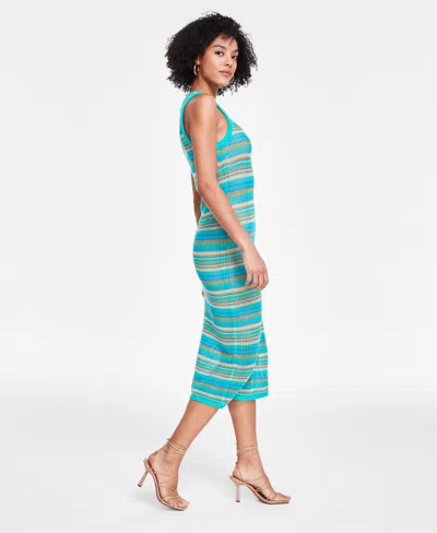 Shop Bar Iii Women's Striped Crochet Bodycon Dress, Created For Macy's