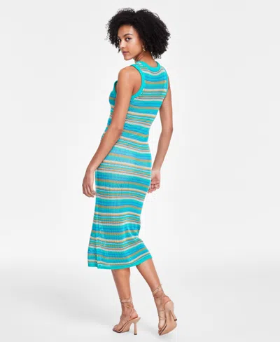 Shop Bar Iii Women's Striped Crochet Bodycon Dress, Created For Macy's