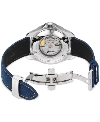 Certina Men's Swiss Automatic Ds Action Day-date Powermatic 80 Blue Synthetic Strap Watch 41mm In No Color