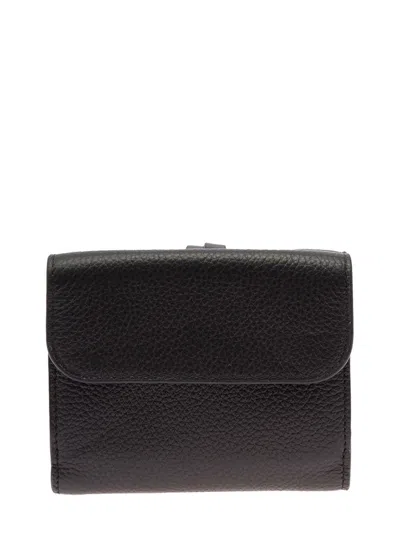 Shop Chloé Black Small Alphabet Tri-fold Wallet In Leather  Woman