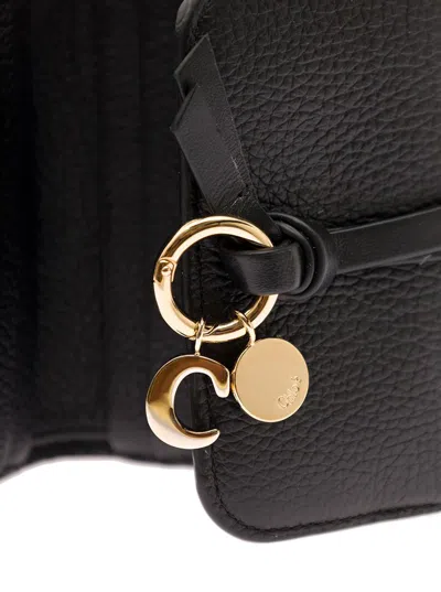 Shop Chloé Black Small Alphabet Tri-fold Wallet In Leather  Woman