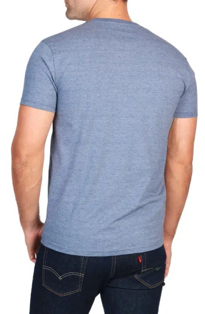 Shop Tailorbyrd Vibrant Crewneck Mélange Cotton Blend T-shirt In Denim Blue