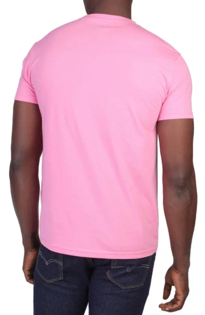 Shop Tailorbyrd Vibrant Crewneck Mélange Cotton Blend T-shirt In Flamingo Pink