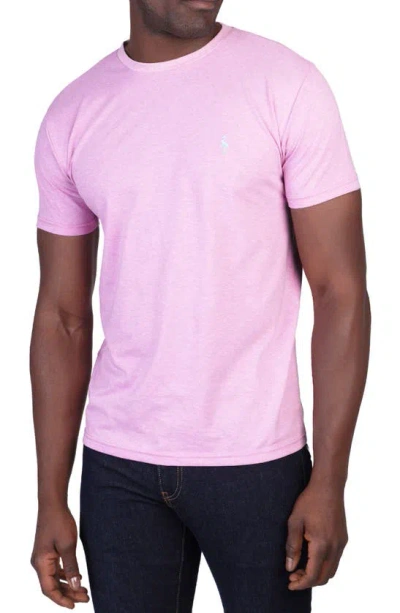 Shop Tailorbyrd Vibrant Crewneck Mélange Cotton Blend T-shirt In Lt. Wisteria