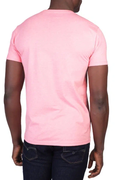 Shop Tailorbyrd Vibrant Crewneck Mélange Cotton Blend T-shirt In Salmon Pink