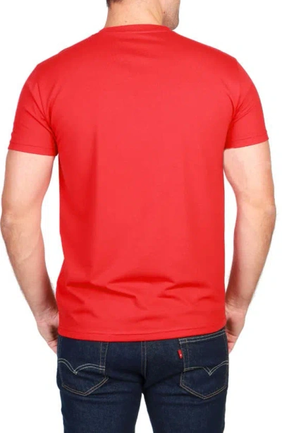 Shop Tailorbyrd Vibrant Crewneck Mélange Cotton Blend T-shirt In Stoplight Red