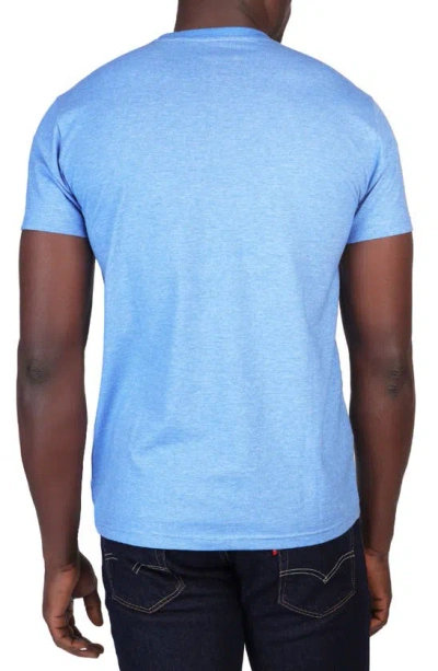 Shop Tailorbyrd Vibrant Crewneck Mélange Cotton Blend T-shirt In True-blue