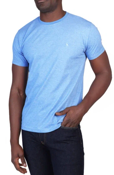 Shop Tailorbyrd Vibrant Crewneck Mélange Cotton Blend T-shirt In True-blue