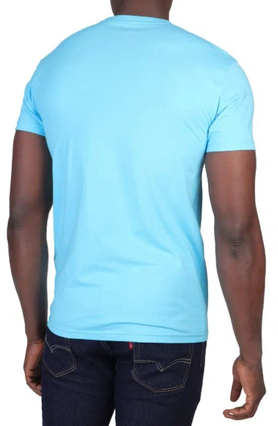 Shop Tailorbyrd Vibrant Crewneck Mélange Cotton Blend T-shirt In Aqua