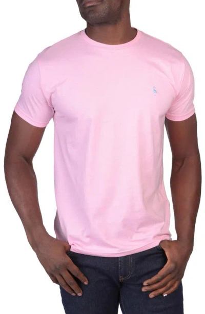 Shop Tailorbyrd Vibrant Crewneck Mélange Cotton Blend T-shirt In Blush Pink