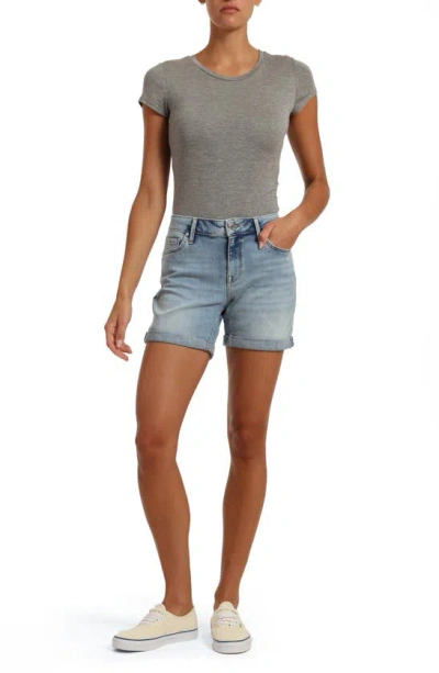 Mavi Jeans Pixie Cuffed Denim Shorts In Light Brushed Organic Blue