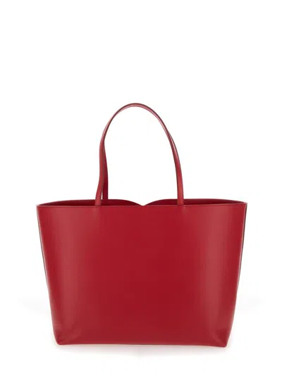 Shop Dolce & Gabbana 'dg Logo' Red Medium Shopper In Leather Woman