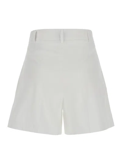 Shop Plain White Shorts With Belt Loops In Cotton Woman