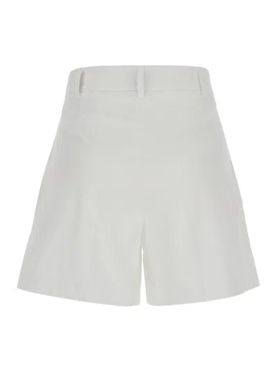 Plain White Shorts With Belt Loops In White