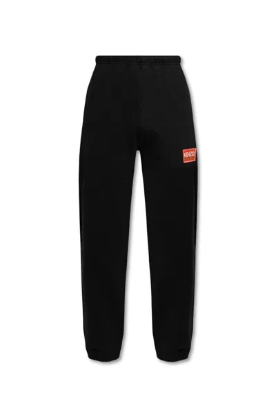 Shop Kenzo Logo Patch Sweatpants In Black