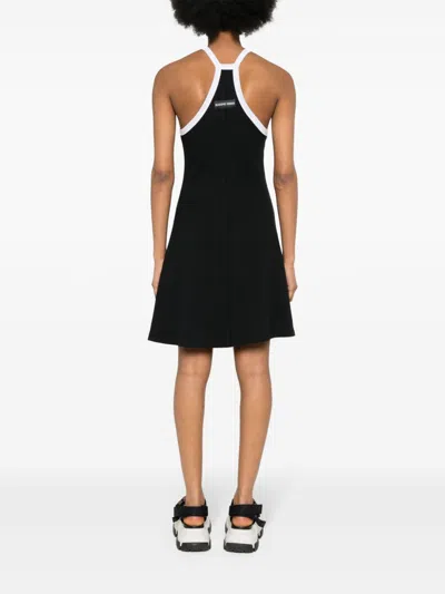 Shop Marine Serre Crescent Moon Midi Dress Woman Black In Cotton