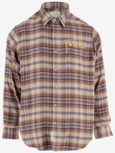 Shop Aries Cotton Shirt With Check Pattern