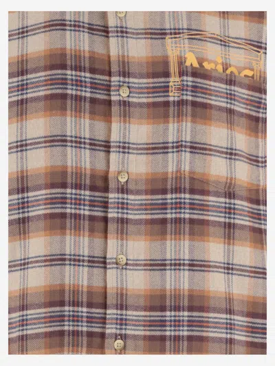 Shop Aries Cotton Shirt With Check Pattern