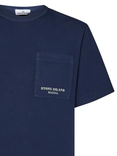 Shop Stone Island Marina_ Old Treatment T-shirt In Blue
