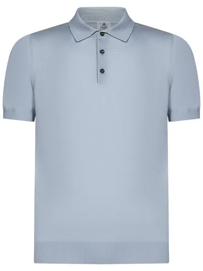 Shop Luigi Borrelli Polo Shirt In Clear Blue