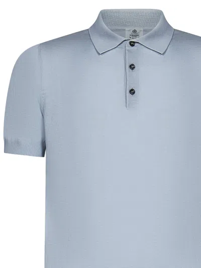 Shop Luigi Borrelli Polo Shirt In Clear Blue