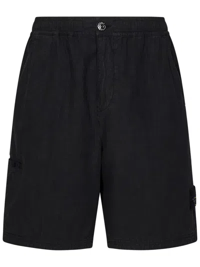 Shop Stone Island Shorts In Black