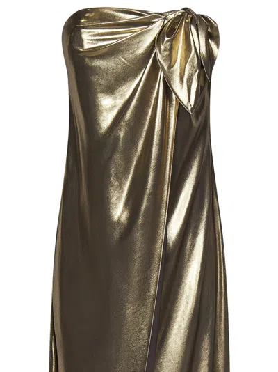 Shop Ralph Lauren Brigitta Long Dress In Golden