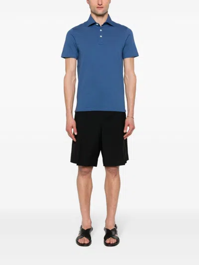 Shop Luigi Borrelli Polo Shirt In Blue